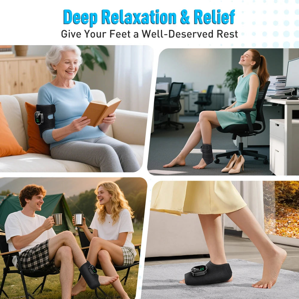 Hailicare Heat And Vibration Massager For Ankle Calf Foot