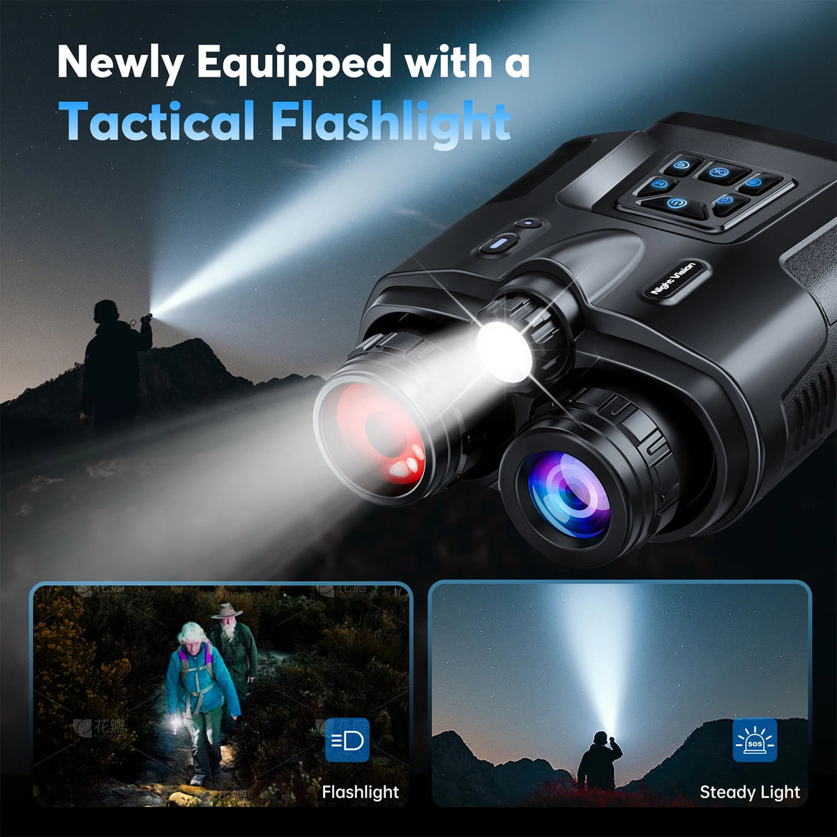 USB Rechargeable 4K Night Vision Binoculars With Infrared Digital Zoom