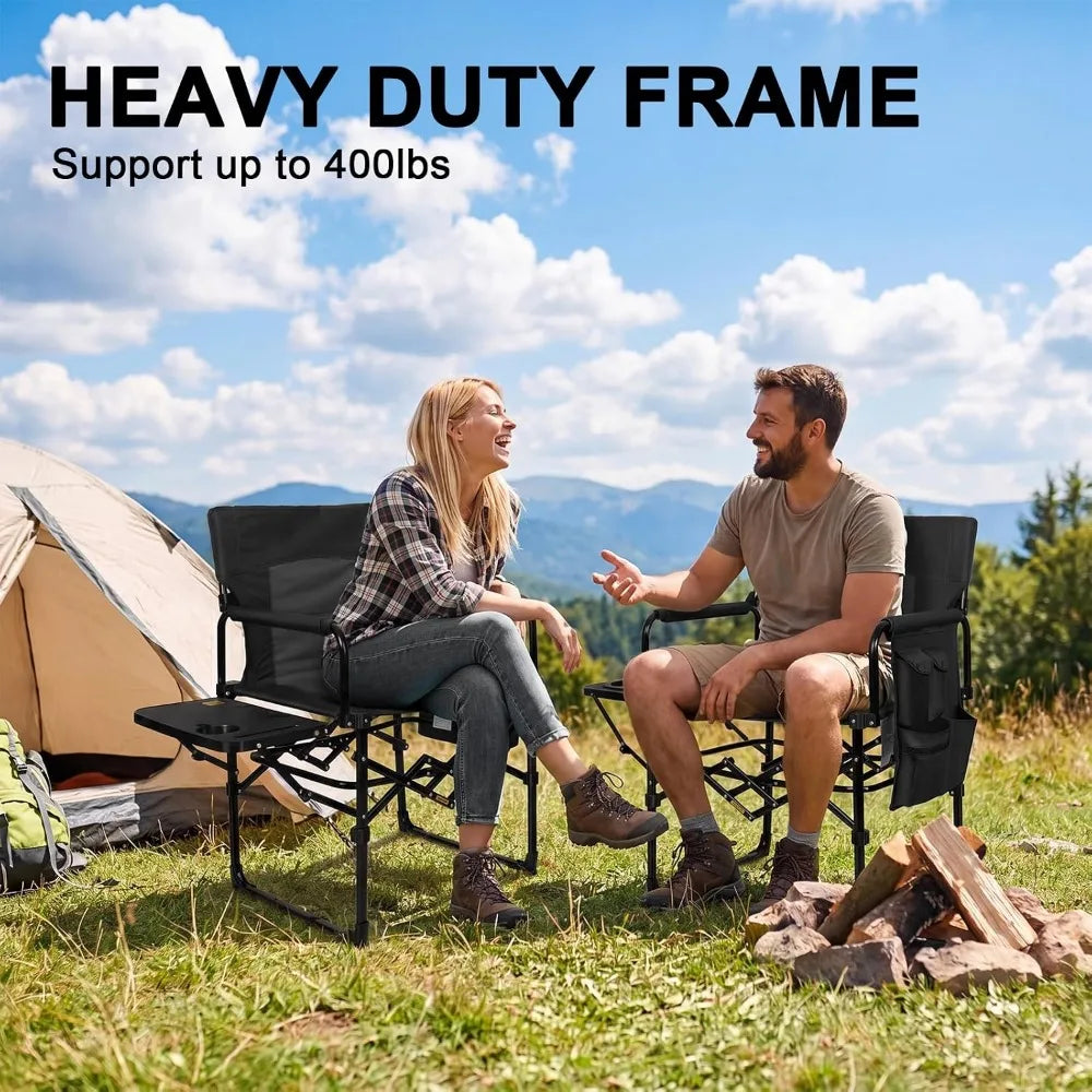Folding Outdoor Director Chairs With Side Table And Bag