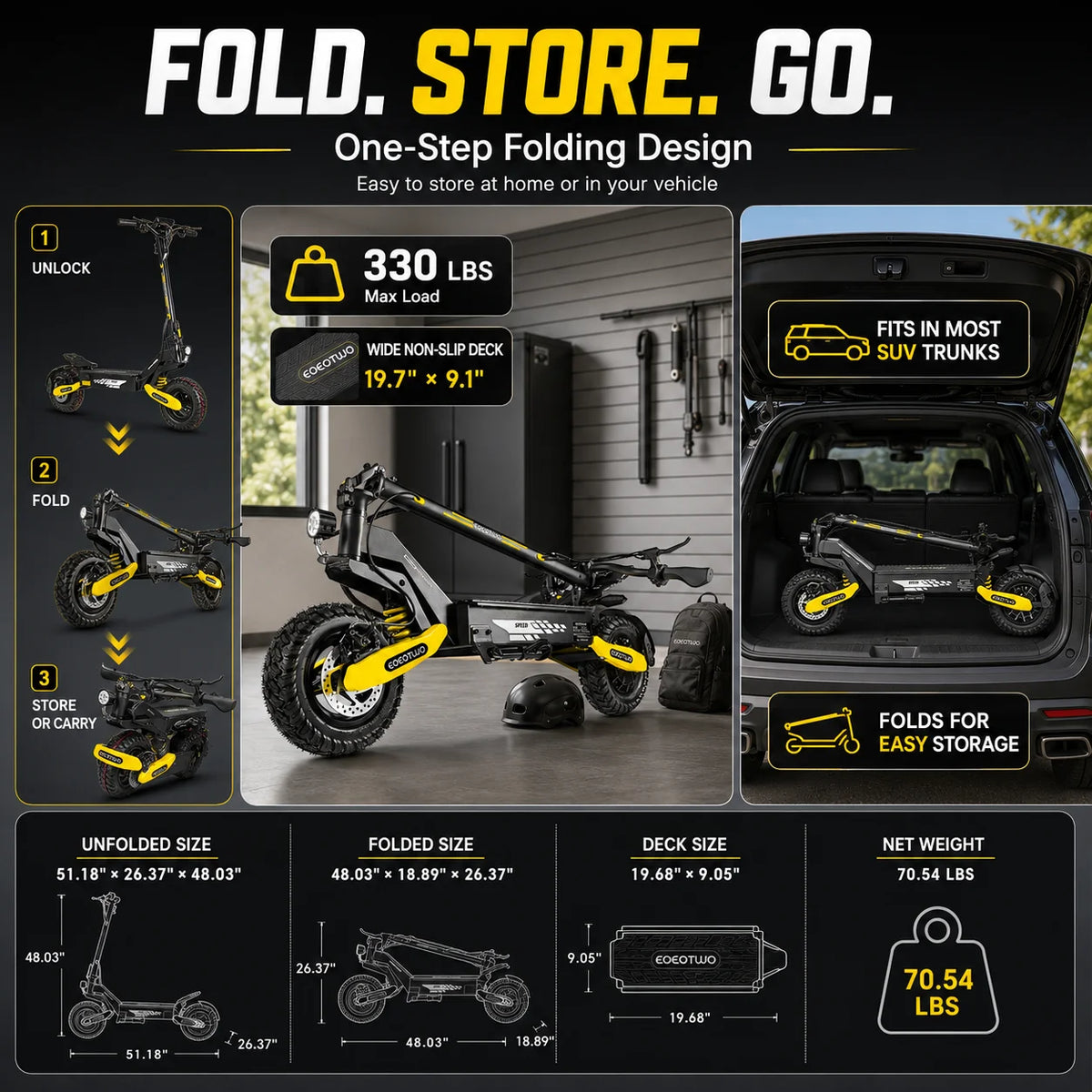 Eoeotwo 1200W Off Road Electric Scooter For Daily Commuting