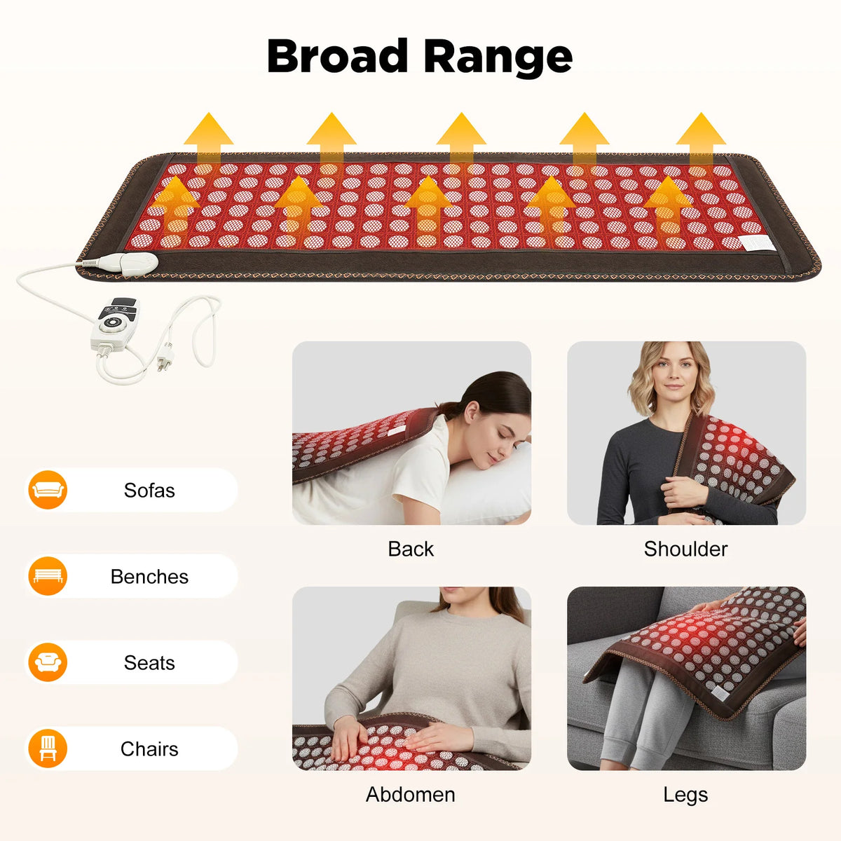 Bymaocar Natural Jade Heating Cushion With Far Infrared Therapy