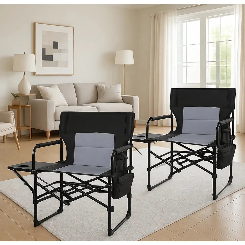 Folding Outdoor Director Chairs With Side Table And Bag