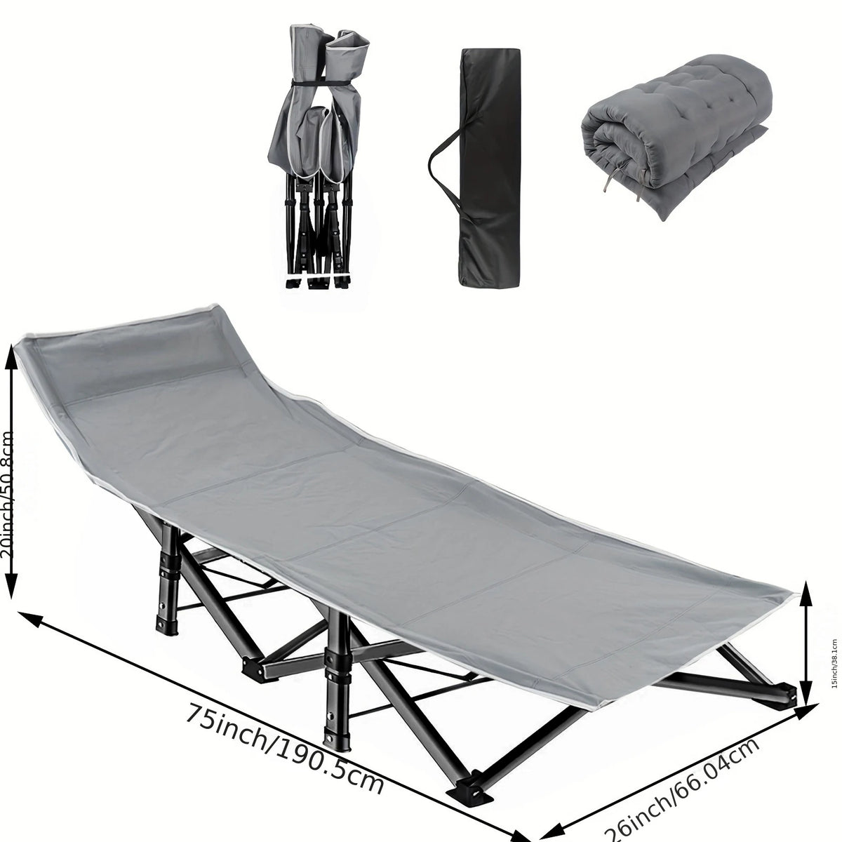 Aorian Portable Folding Camping Cot With Detachable Mattress