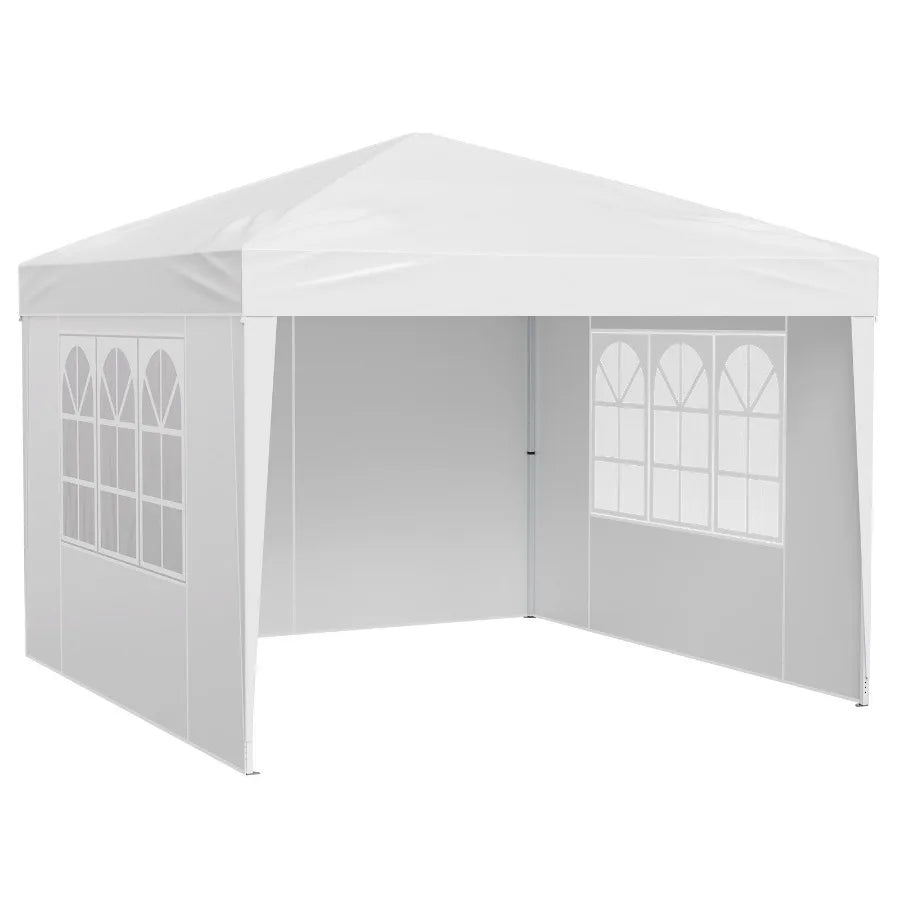 Pop Up Canopy Gazebo With 3 Sidewalls And Ventilated Windows